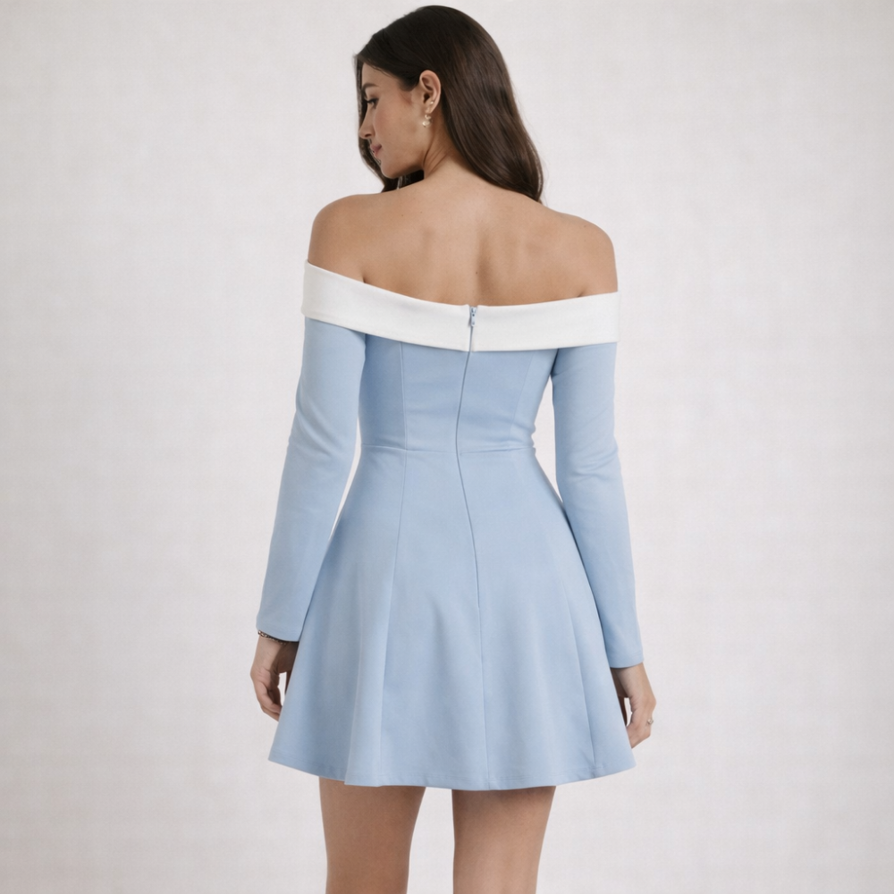 Mini Dress Women Off Shoulder Neckline With Detail