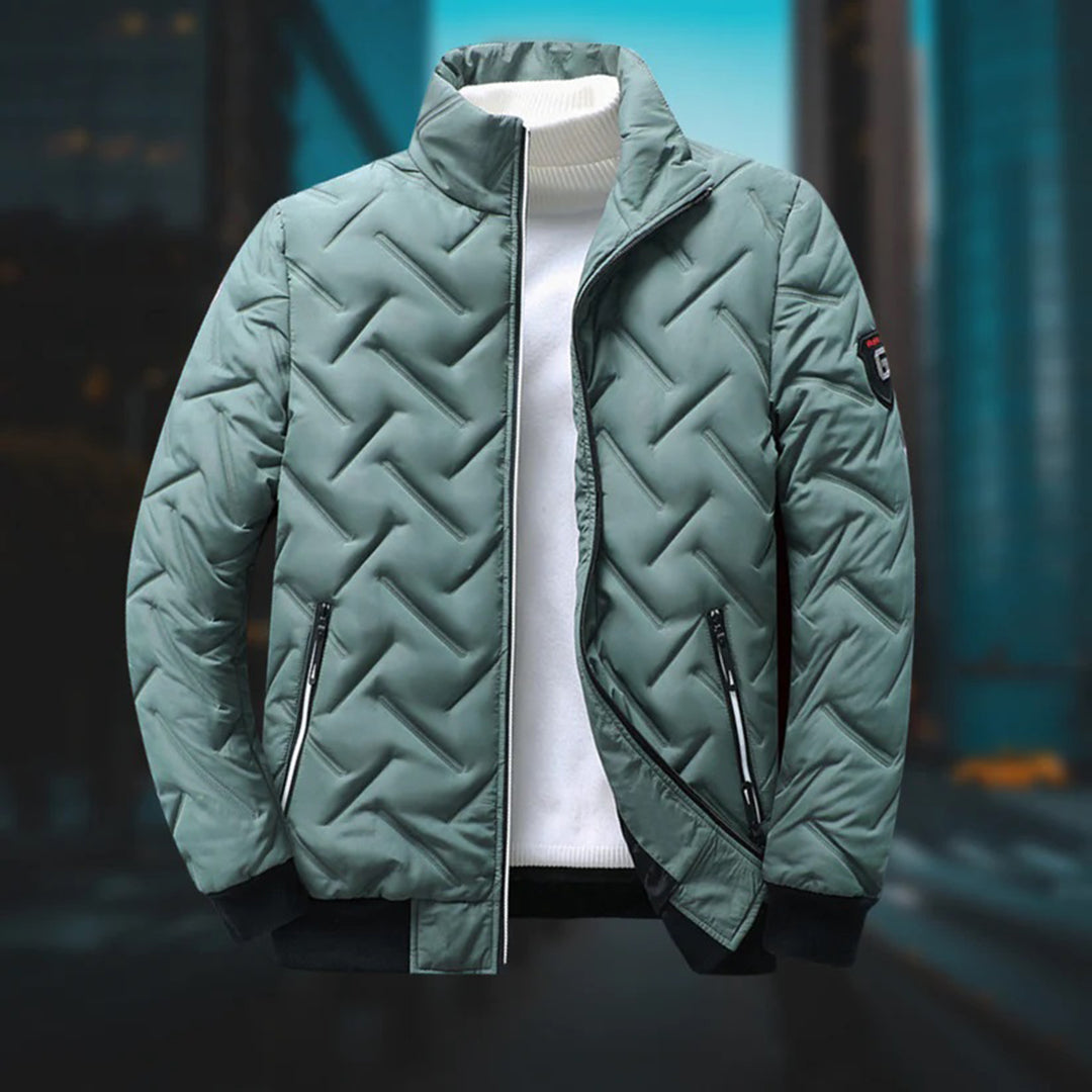 Men Jacket | Fleece-Lined Full Zip with Structured Collar