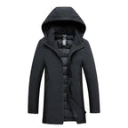 Men Jacket | Hooded Full-Zip Fitted Cold Weather Outerwear