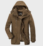 Men Coat | Hooded Padded Design with Zip Front Closure