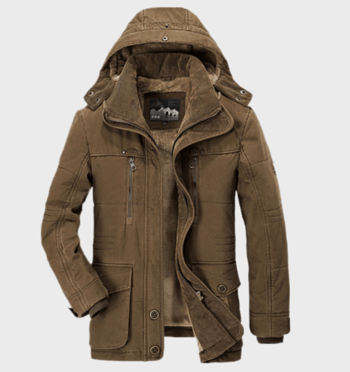 Men Coat | Hooded Padded Design with Zip Front Closure