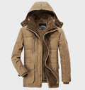 Men Coat | Hooded Padded Design with Zip Front Closure