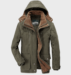 Men Coat | Hooded Padded Design with Zip Front Closure