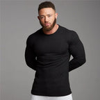 Men Sweatshirt | Fitted Crew Neck Knit Pullover Long Sleeve