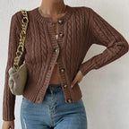 Women Cardigan | Button Front Closure with Textured Fabric