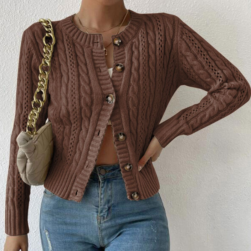Women Cardigan | Button Front Closure with Textured Fabric