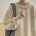Men Sweatshirt | Oversized Fit with Crew Neck and Ribbed Trim