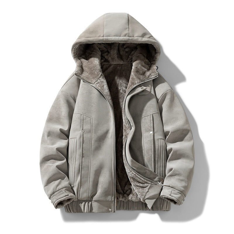 Men Jacket | Relaxed Fit Hooded Bomber with Dual Zip