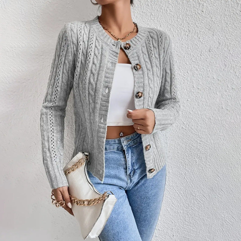 Women Cardigan | Button Front Closure with Textured Fabric