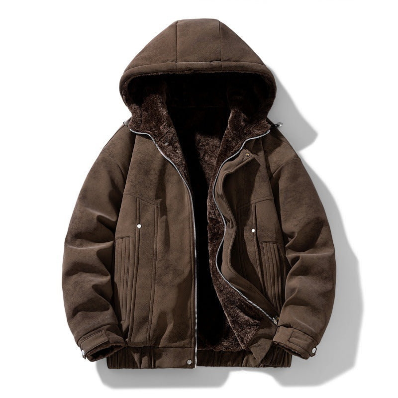 Men Jacket | Relaxed Fit Hooded Bomber with Dual Zip