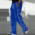Men Joggers | Relaxed Straight-Leg Fit with Snap Closure