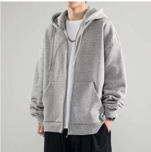 Men Hoodie | Oversized Fit with Full-Zip and Double Hood