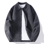 Men Cardigan | Relaxed Fit with Waffle Knit and Button Front