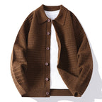 Men Cardigan | Relaxed Fit with Waffle Knit and Button Front