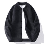 Men Cardigan | Relaxed Fit with Waffle Knit and Button Front