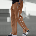 Men Joggers | Relaxed Straight-Leg Fit with Snap Closure