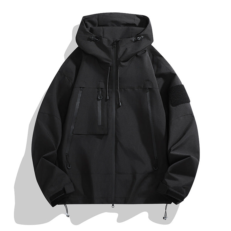 Men Jacket | Waterproof Hooded Oversized Full Zip Fit