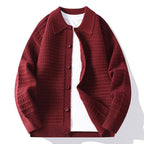 Men Cardigan | Relaxed Fit with Waffle Knit and Button Front