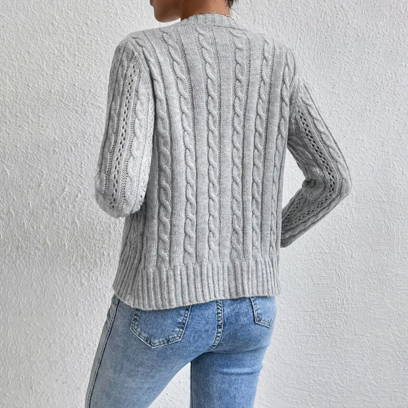Women Cardigan | Button Front Closure with Textured Fabric