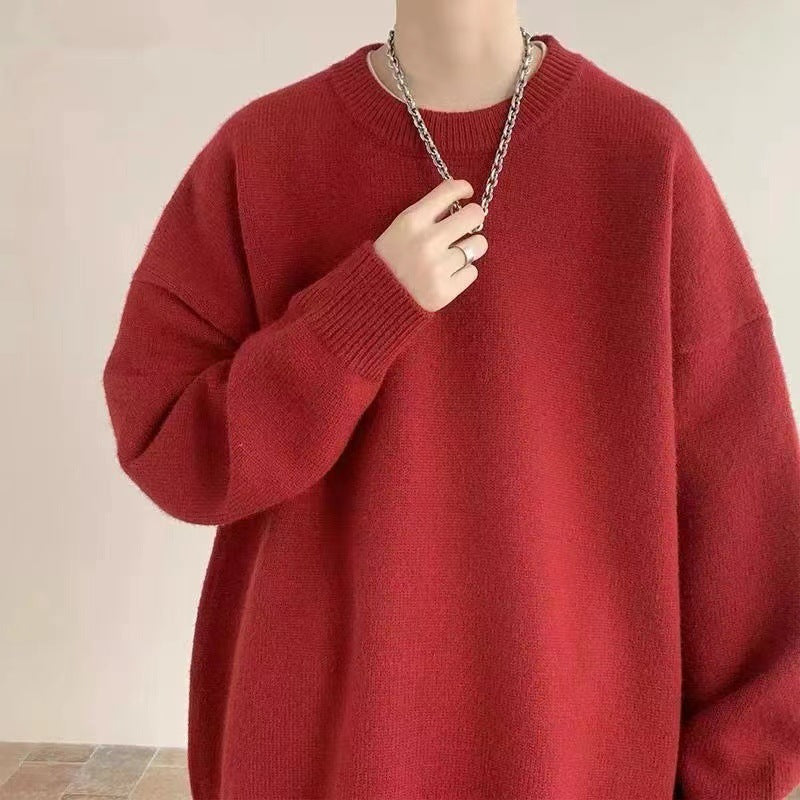 Men Sweatshirt | Oversized Fit with Crew Neck and Ribbed Trim