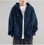 Men Hoodie | Oversized Fit with Full-Zip and Double Hood