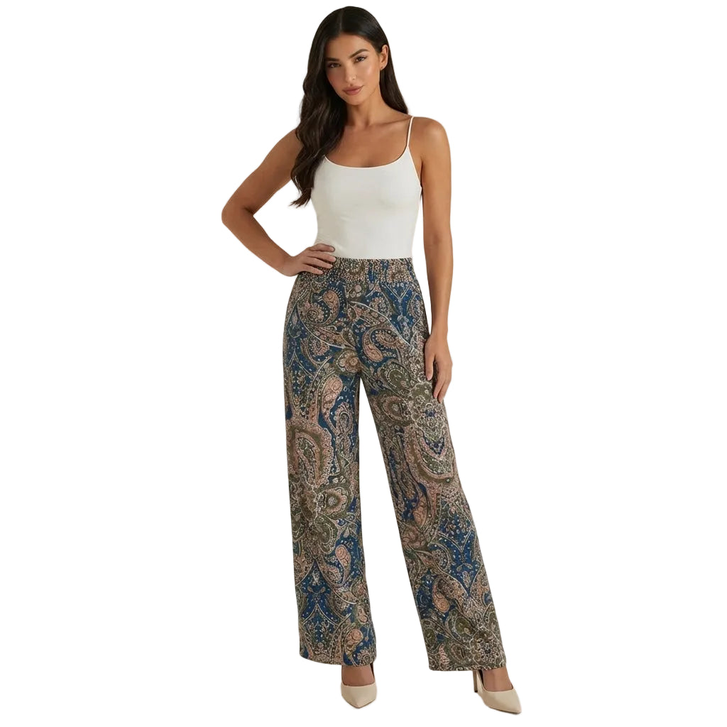 Pants Women Wide Leg Paisley Printed Pattern Design
