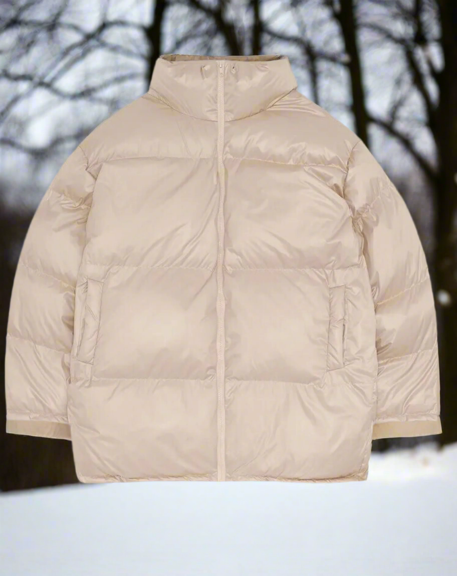 Women Coat | Quilted High Collar Loose Fit with Elastic Cuffs