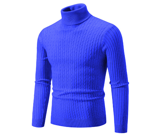 Men Sweater | Ribbed Knit Turtleneck with Long Sleeves