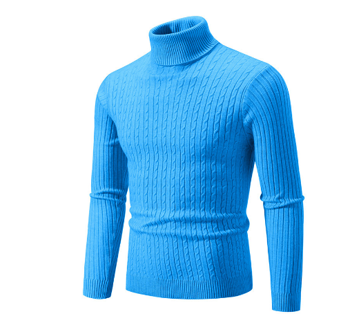 Men Sweater | Ribbed Knit Turtleneck with Long Sleeves