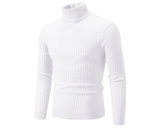 Men Sweater | Ribbed Knit Turtleneck with Long Sleeves