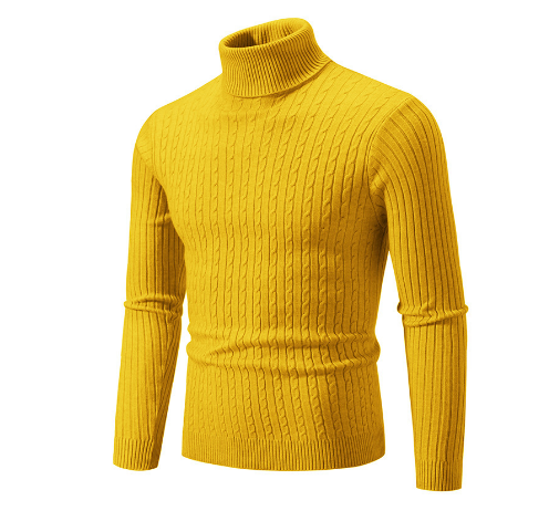 Men Sweater | Ribbed Knit Turtleneck with Long Sleeves