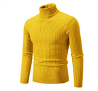 Men Sweater | Ribbed Knit Turtleneck with Long Sleeves