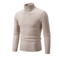 Men Sweater | Ribbed Knit Turtleneck with Long Sleeves