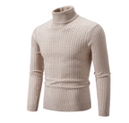 Men Sweater | Ribbed Knit Turtleneck with Long Sleeves