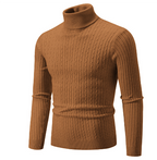 Men Sweater | Ribbed Knit Turtleneck with Long Sleeves
