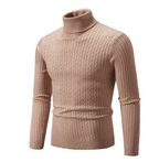 Men Sweater | Ribbed Knit Turtleneck with Long Sleeves