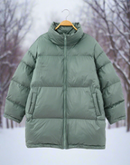 Women Coat | Quilted High Collar Loose Fit with Elastic Cuffs
