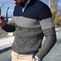 Men Sweater | Quarter-Zip Colour-Block Relaxed Fit Design