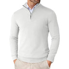 Men Sweater | Half-Zip Collar with Regular Fit Long Sleeves