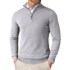 Men Sweater | Half-Zip Collar with Regular Fit Long Sleeves