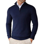 Men Sweater | Half-Zip Collar with Regular Fit Long Sleeves