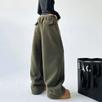 Women Trousers | Wide Leg Oversized Fit with Drawstring Waist