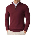 Men Sweater | Half-Zip Collar with Regular Fit Long Sleeves