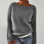Women Sweater | Round Neck Long Sleeve Textured Regular Fit