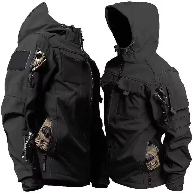 Men Jacket | Full Zip Hooded Softshell with Side Pockets