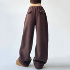 Women Trousers | Wide Leg Oversized Fit with Drawstring Waist