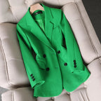Women Blazer | Double-Breasted with Peak Lapels and Flap Pockets