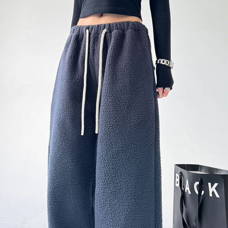 Women Trousers | Wide Leg Oversized Fit with Drawstring Waist