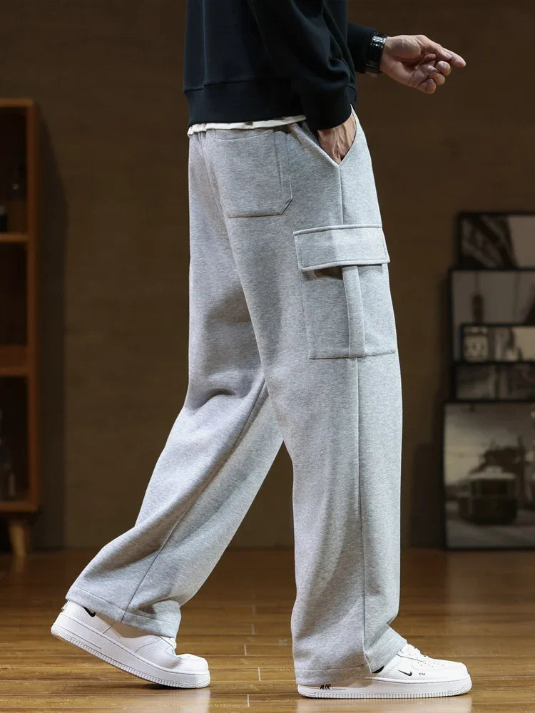 Men Trousers | Relaxed Wide-Leg Fit with Cargo Pockets