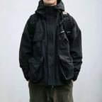 Men Windbreaker | Oversized Fit with Cargo Pockets and Hood